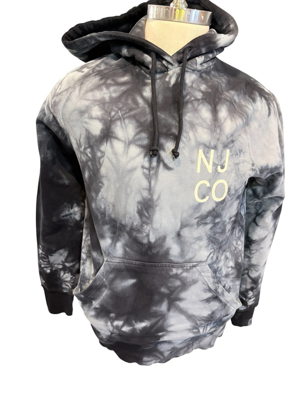 Men's Nudie Jeans Black & Gray Tie-Dye Hoodie